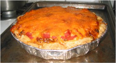 whole cooked cheese burger pie Picture