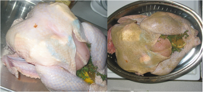 prepping the turkey