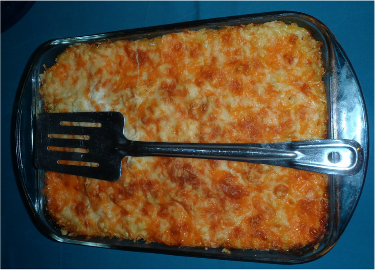 cooled macaroni pie served cold